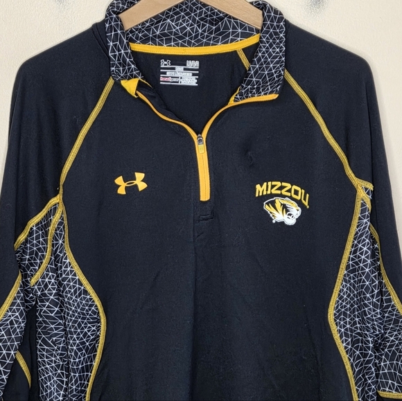Under Armour | Mizzou Missouri Tigers Quarter Zip Pullover Loose HeatGear Large - Picture 2 of 4